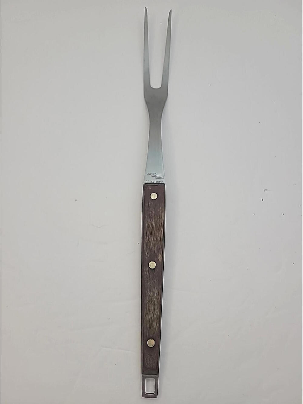 Vintage Ekco Flint Mid-Century Modern 12" Stainless Steel Carving Fork USA